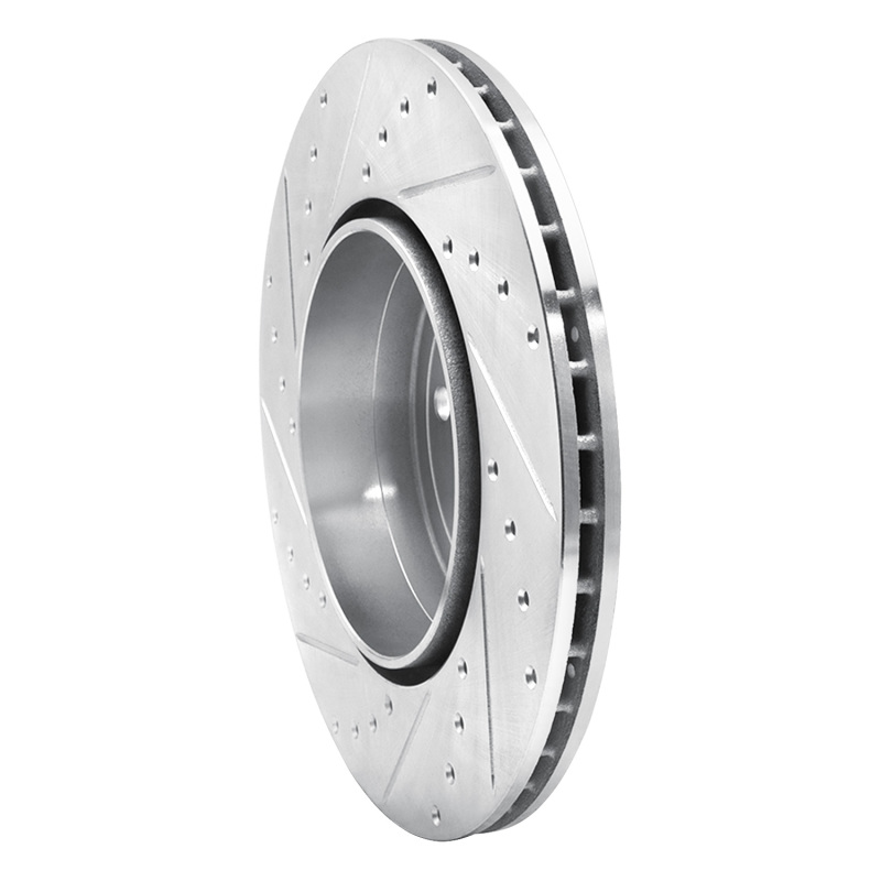 BMW 550I Brake Rotor (1) - Rear Right - R1 Concepts - Drilled & Slotted - Silver - `10-`19